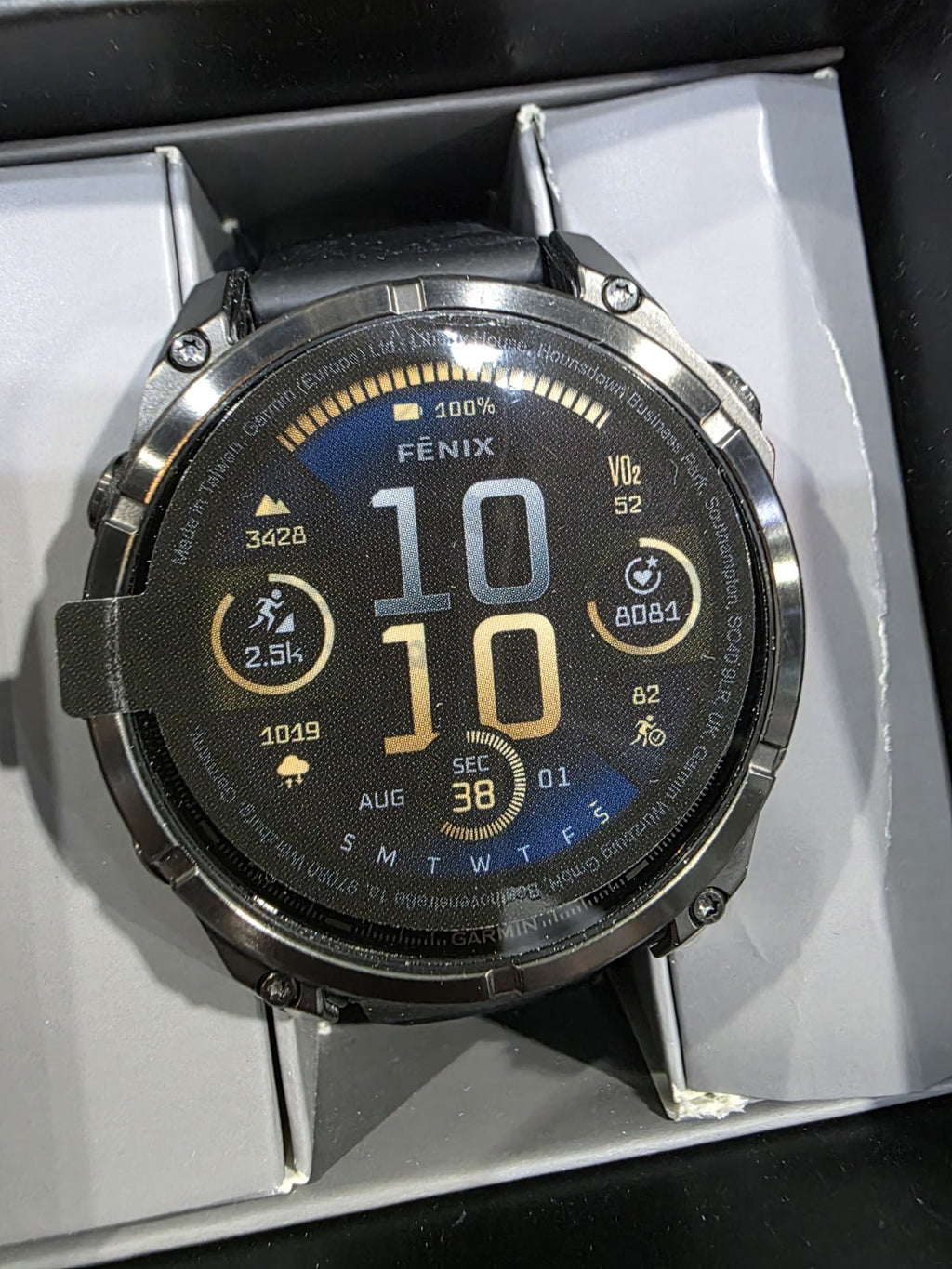 Garmin Fenix 8 47mm AMOLED Slate Gray w/Black Silicone Band New Open Box