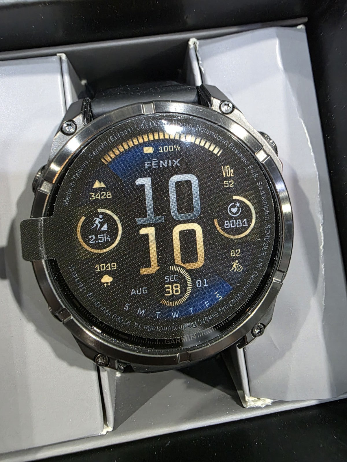 Garmin Fenix 8 47mm AMOLED Slate Gray w/Black Silicone Band New Open Box