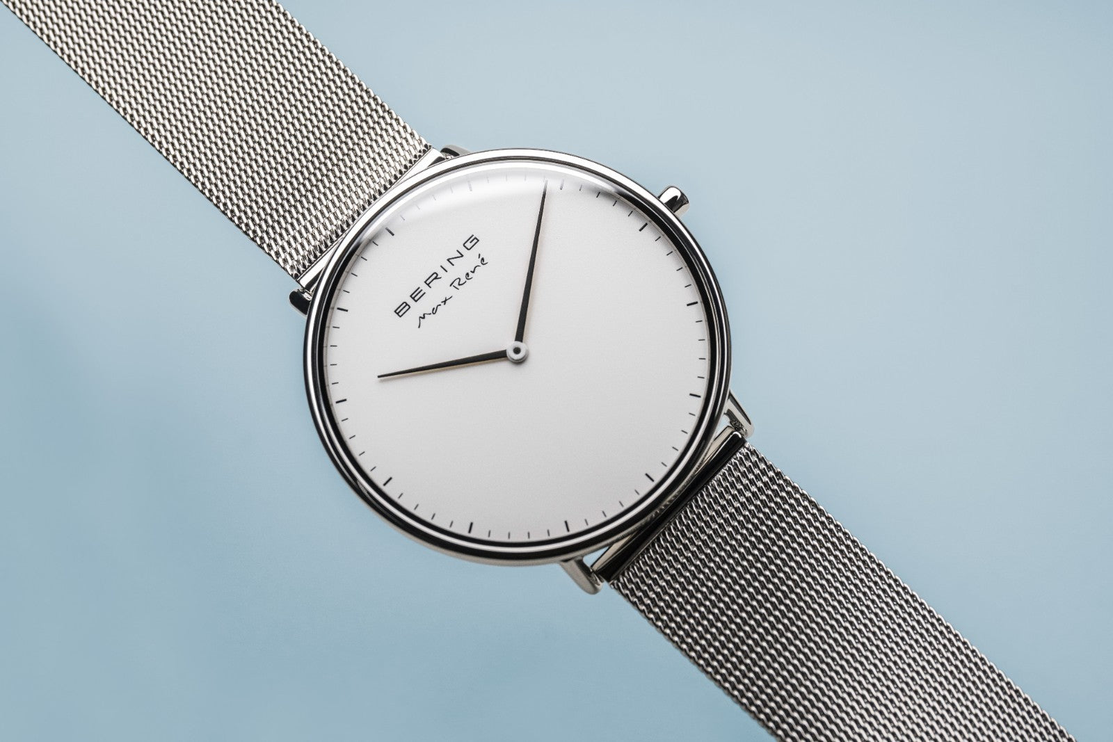 Bering Max Rene Watch Men 40mm White Dial Silver Tone Round 15738-004