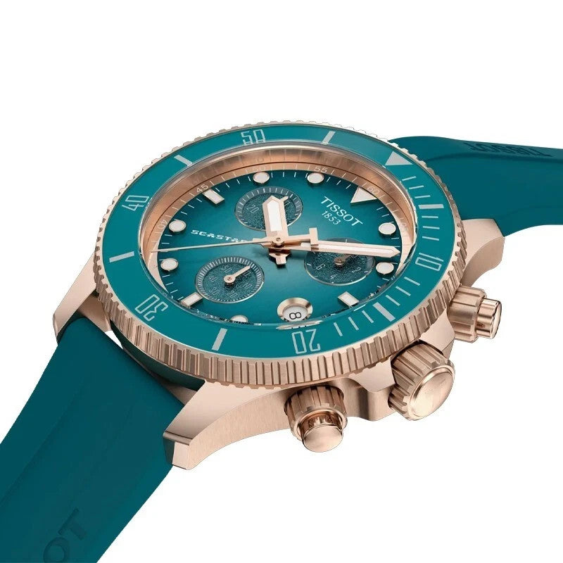 Tissot Seastar Quartz 38mm Turquoise Dial Men's Watch T1202173704100 New