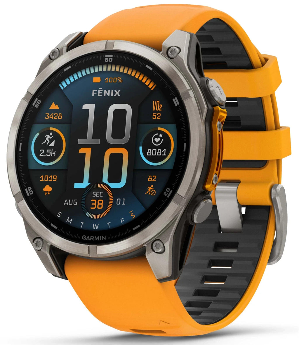 Garmin fenix 8 47 mm AMOLED Sapphire Titanium Smartwatch Spark Orange Open Box
