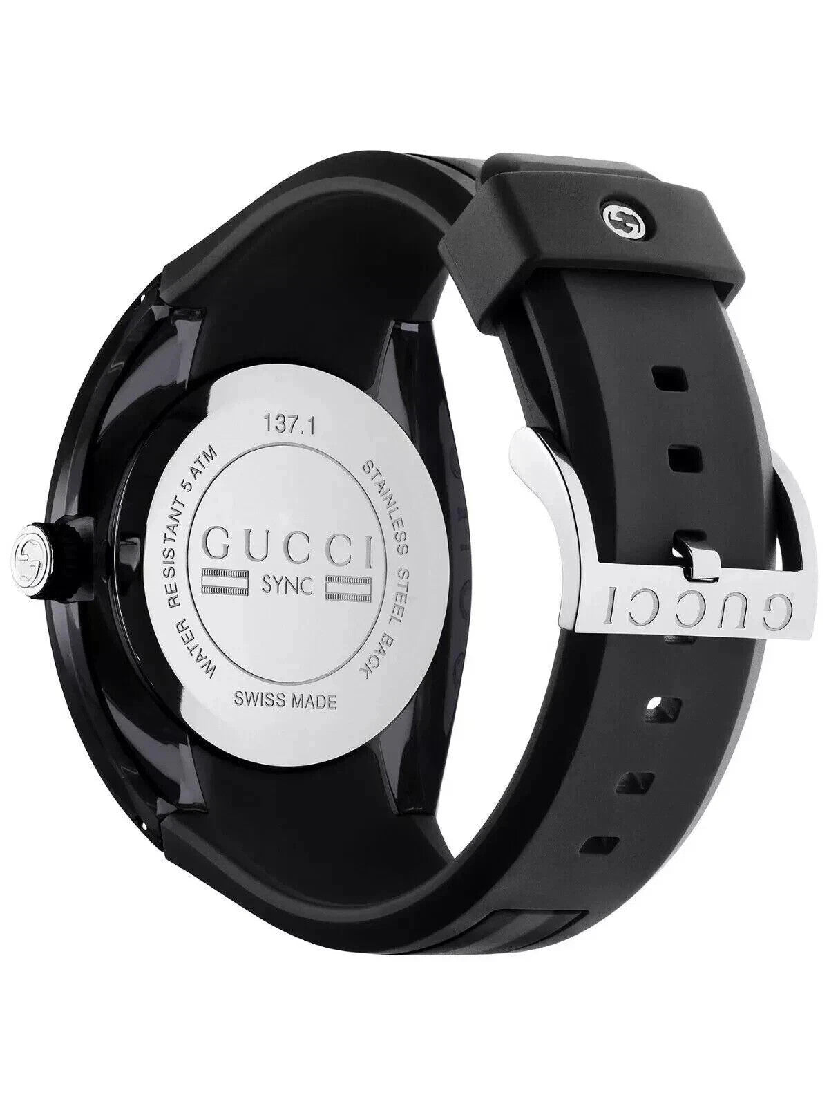 Gucci Sync XXL YA137101 Men's Quartz Rubber Band Watch New In Box