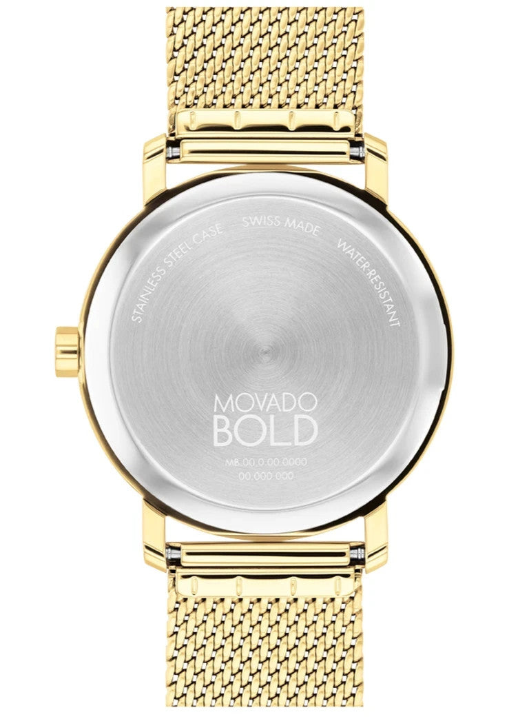 MOVADO BOLD 3601073 GOLD DIAL & STAINLESS STEEL BRACELET 40MM MENS WATCH