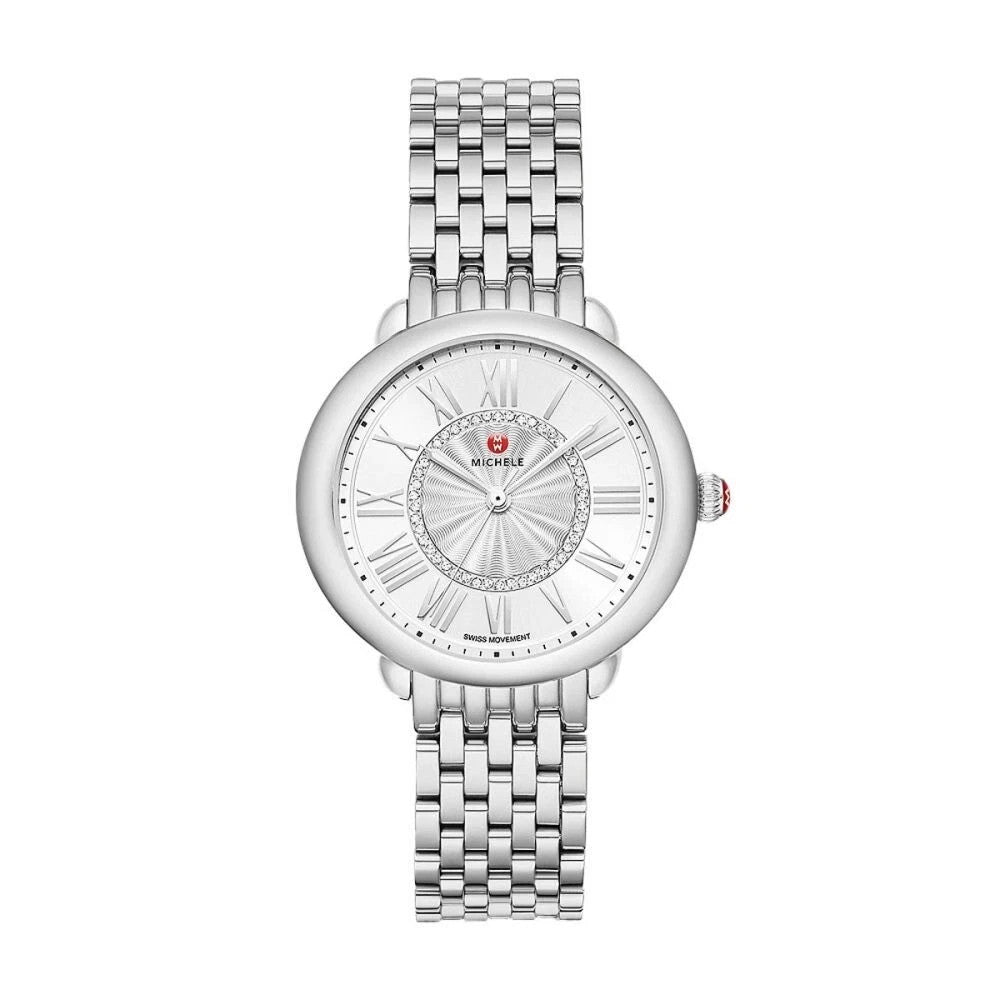 Brand New Michele Serein Mid Stainless Steel Diamond Dial Watch (MWW21B000147)