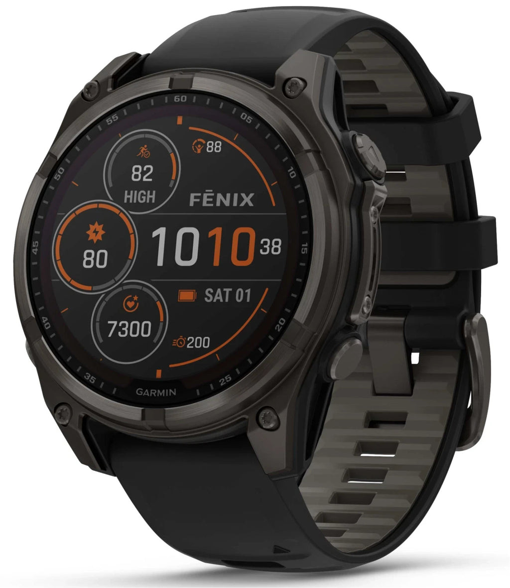 Garmin fenix 8 47 mm Titanium Sapphire Solar Smartwatch Carbon Gray Open Box