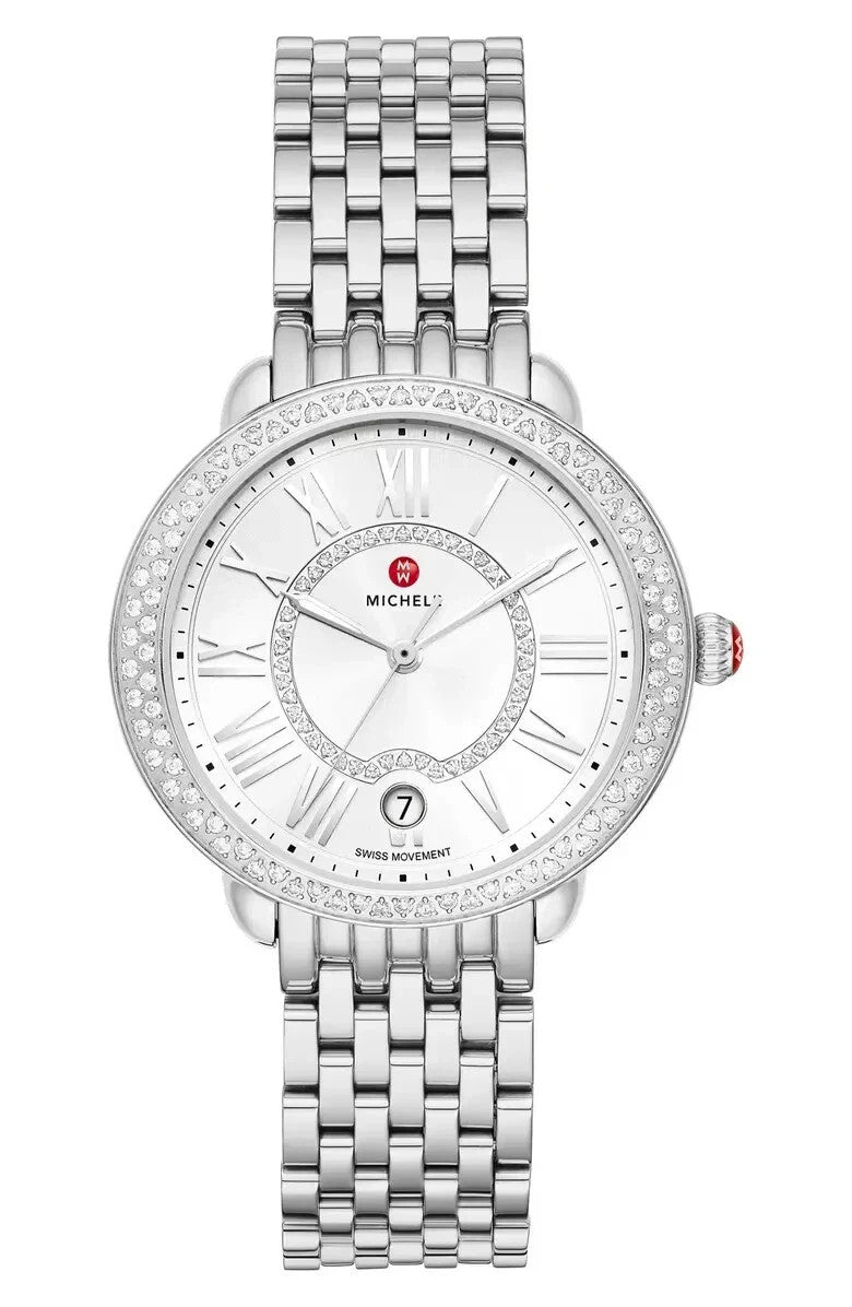 New MICHELE MWW21B000143 Serein With Silver Sunray Dial Diamond Ladies Watch