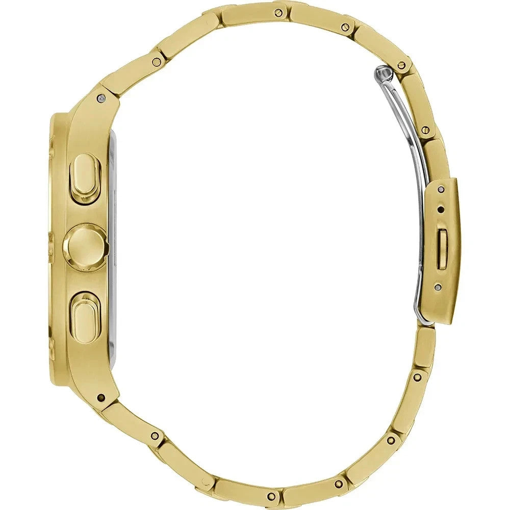 GUESS Men's Gold Tone Watch GW0572G2 Headline Black Dial 42mm Multi-function New