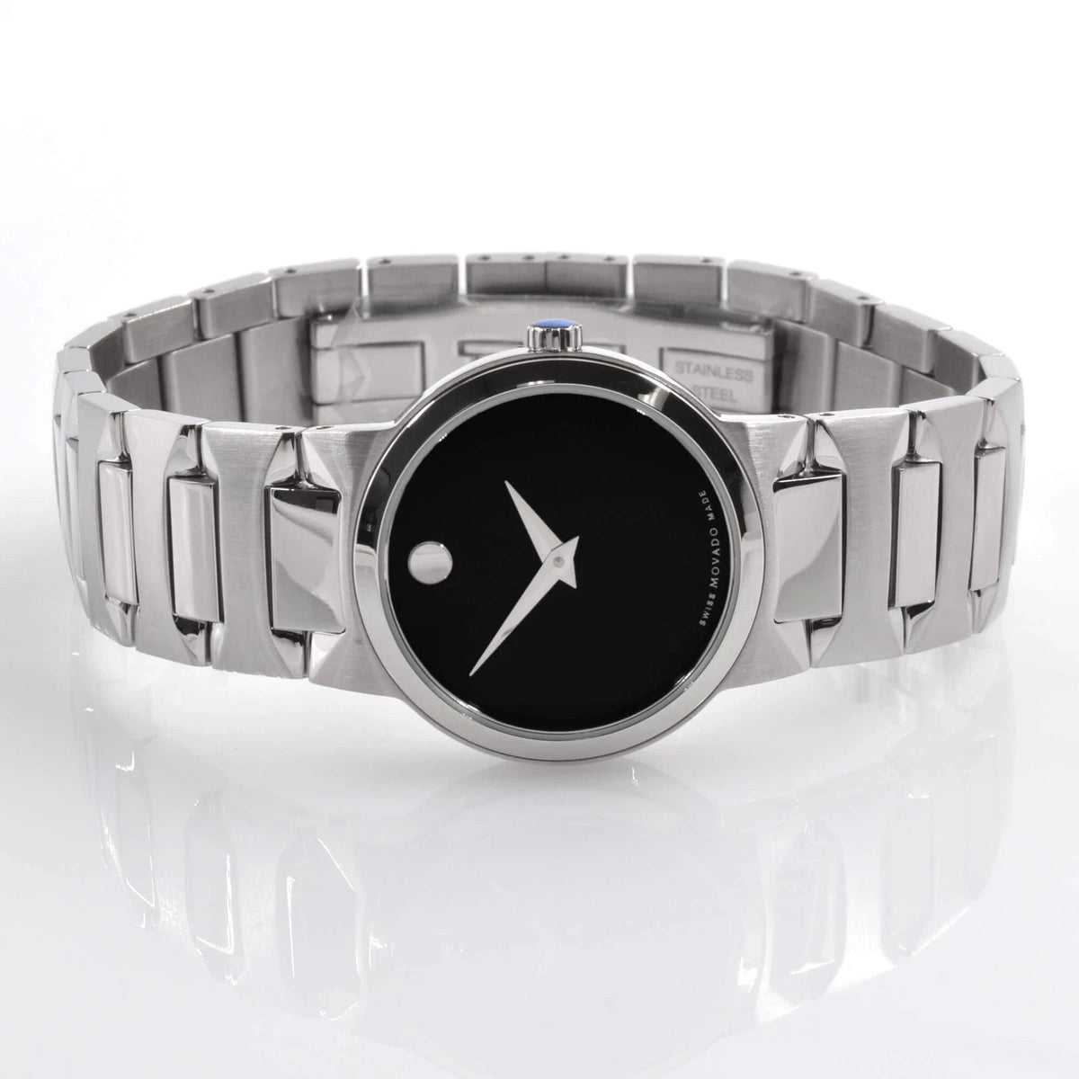 Movado Women's Watch Temo Black Dial Stainless Steel Case Bracelet 0607295
