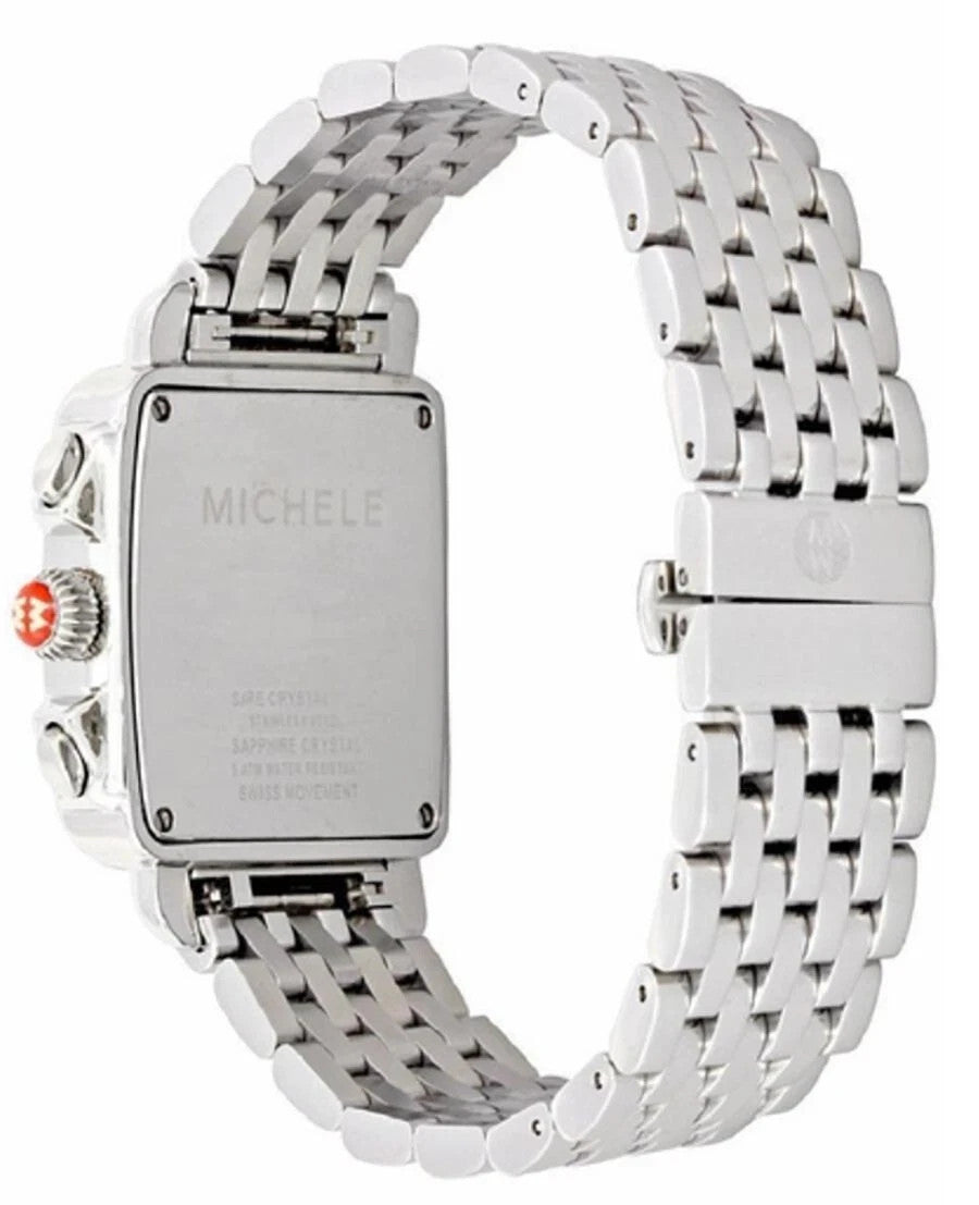 Michele Deco Madison Steel Diamonds With  Silver Sunray Lady Watch MWW06T000163