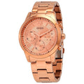 Guess W1070l3  Solar Rose Gold Dial Ladies Rose Gold Dial Stainless Steel Watch