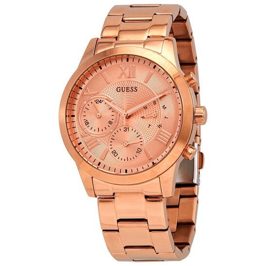 Guess W1070l3  Solar Rose Gold Dial Ladies Rose Gold Dial Stainless Steel Watch