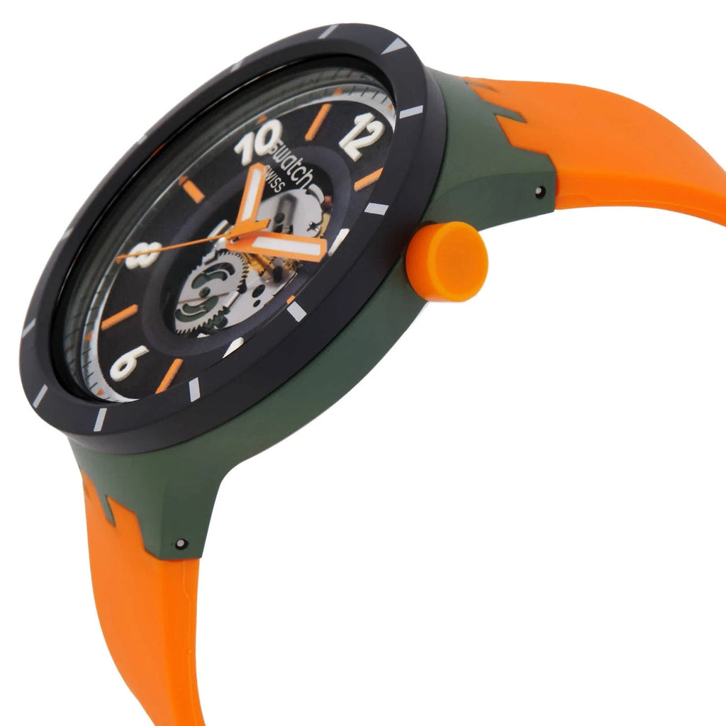 Swatch Power Of Nature Fall-Iage Quartz Black Dial Men's Watch SB03G107 New