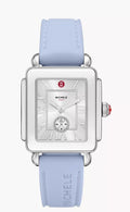 Michele Silver case Light Blue Silicone Ladies Deco Sport MWW06H000006 New