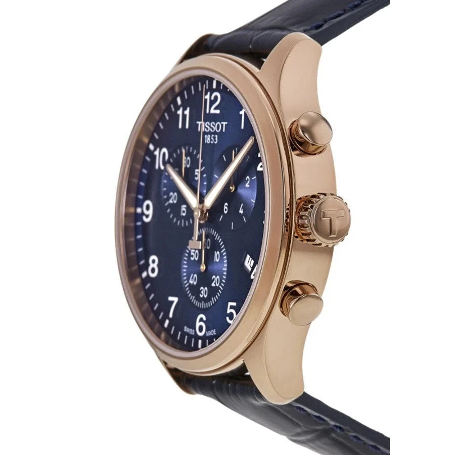 New Tissot Chrono XL Classic Blue Dial Leather Men's Watch T116.617.36.042.00