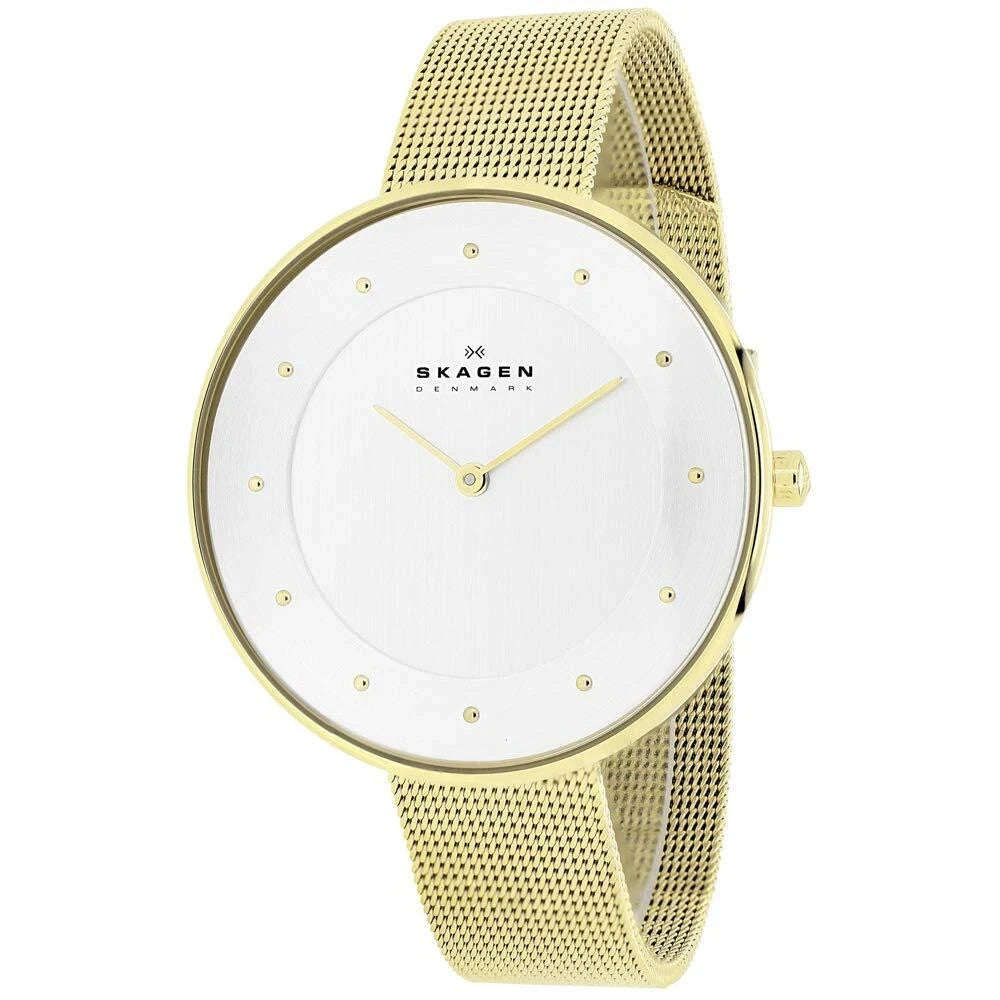 SKAGEN Gitte Silver Dial Gold-tone Mesh Ladies Watch SKW2141 Brand New In Box
