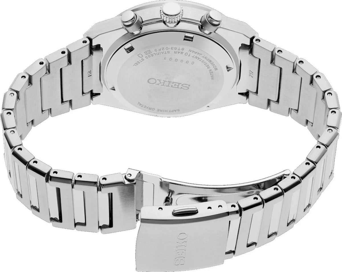 Seiko SSB455 Men's Essentials Stainless Steel Gray Dial Chronograph Date Watch