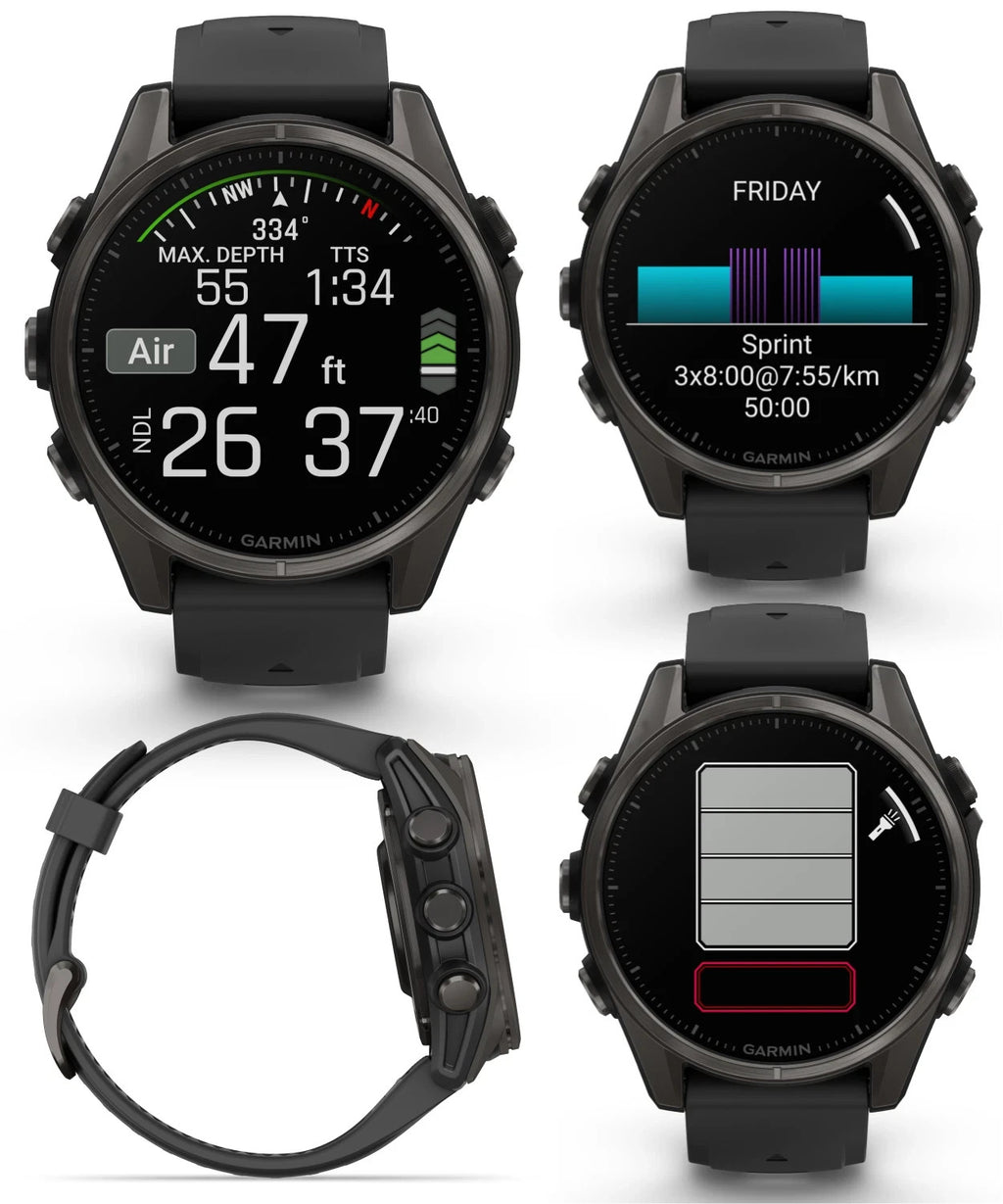 Garmin fenix 8 43mm Amoled Sapphire Carbon Gray Titanium Smartwatch New Open Box