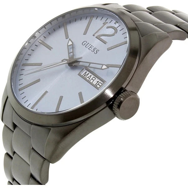 NEW GUESS GUNMETAL GRAY TONE STAINLESS STEEL,BRACELET WATCH U0657G1