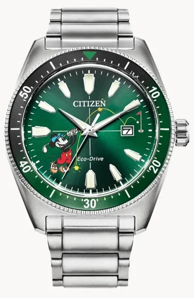 Citizen AW1595-78W Tee Time Disney Mickey Mouse Collection Eco-Drive Men's Watch
