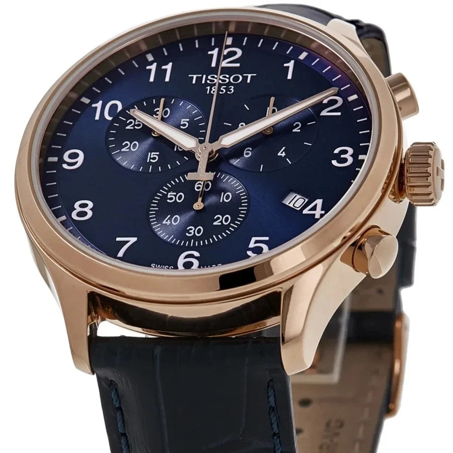 New Tissot Chrono XL Classic Blue Dial Leather Men's Watch T116.617.36.042.00