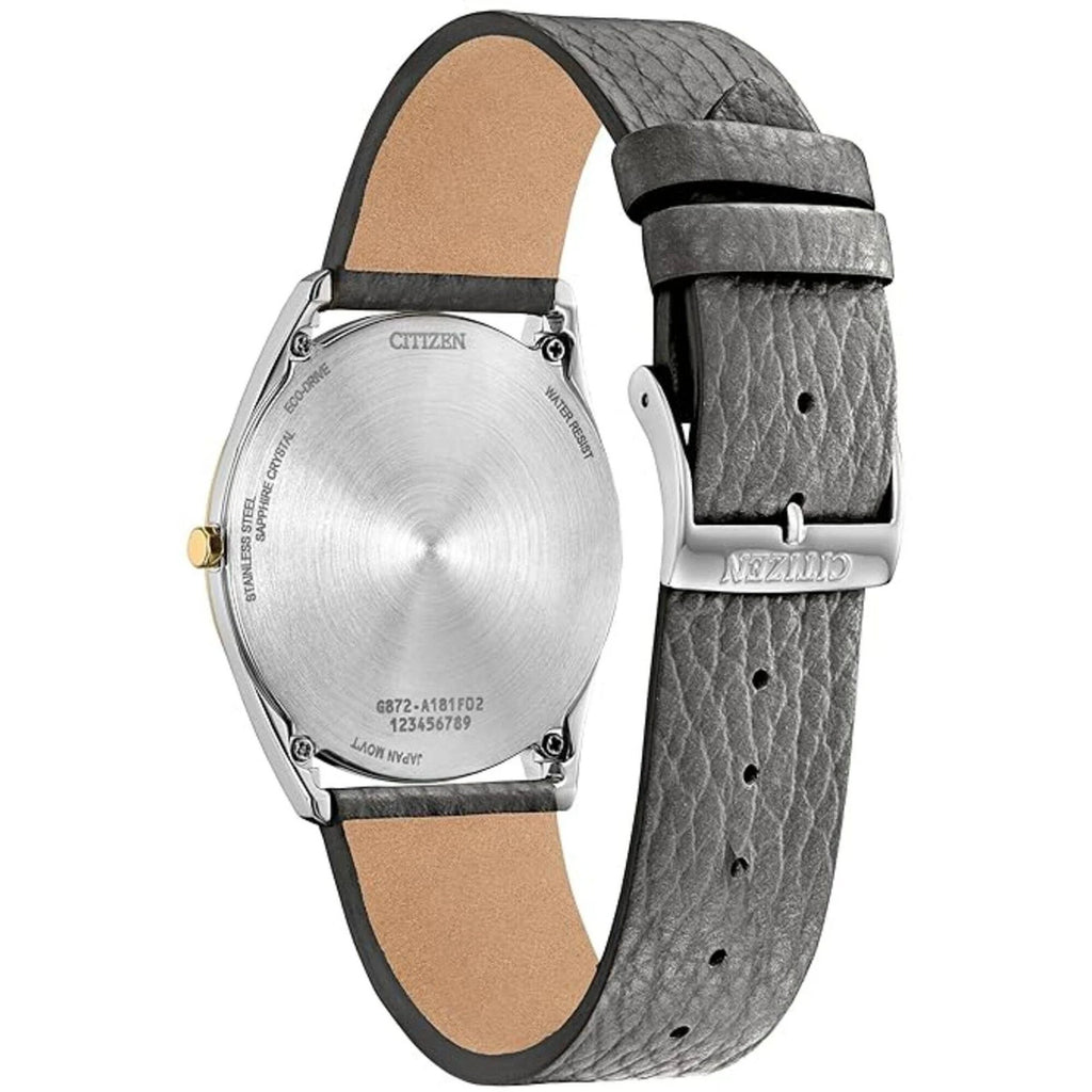 Citizen Men's Watch Suratto Eco-Drive Grey Dial Grey Leather Strap AR3124-07H