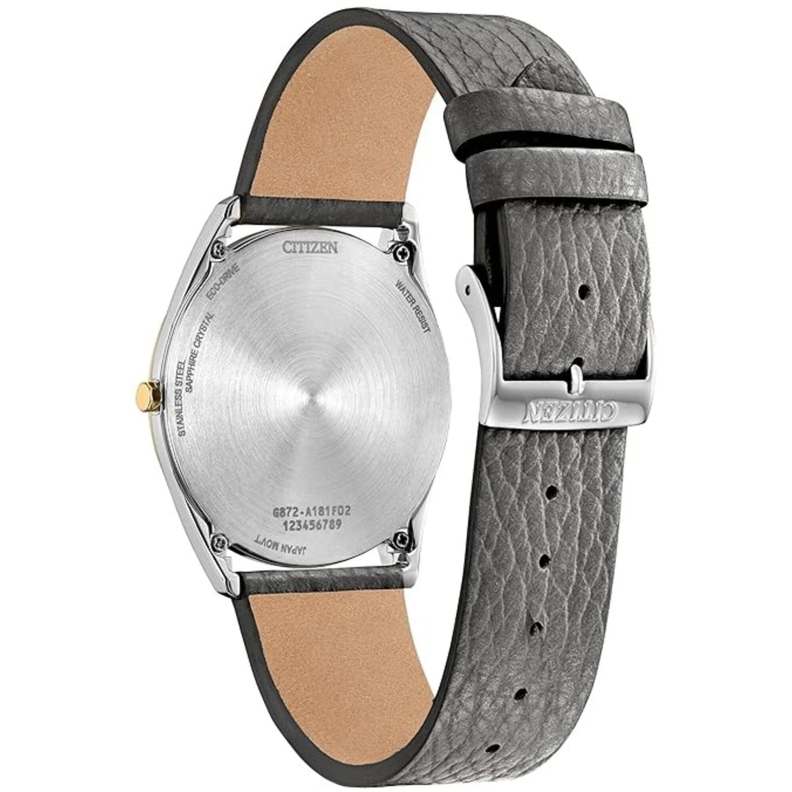 Citizen Men's Watch Suratto Eco-Drive Grey Dial Grey Leather Strap AR3124-07H