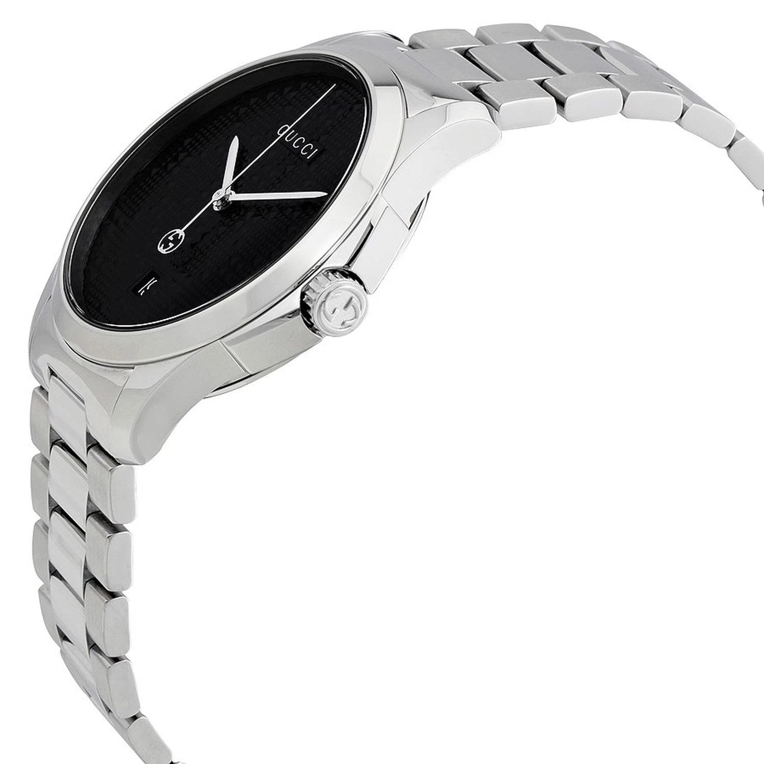 Gucci G-Timeless Men's Black Dial Stainless Steel Watch - YA126460 New Original