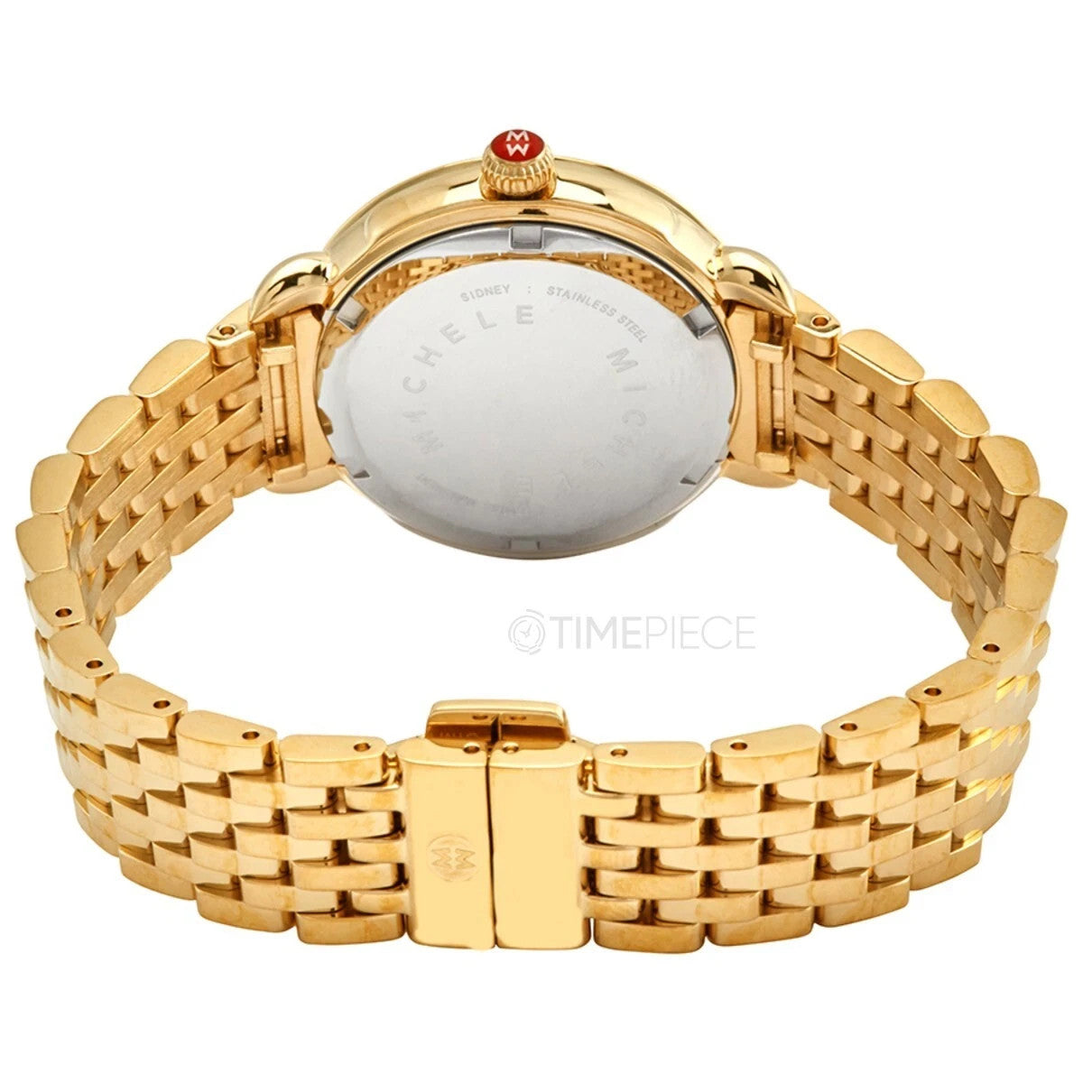 Michele Sidney Classic 18K GoldPlated Diamond M.O.P Diamond Dial Ladies Watch