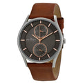 Skagen Holst Charcoal Dial Brown Leather Men's Watch SKW6086 New In Box