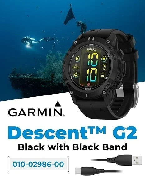 Garmin Descent G2 Watch-Style 1.2" AMOLED, Dive Computer Smartwatch New Open Box
