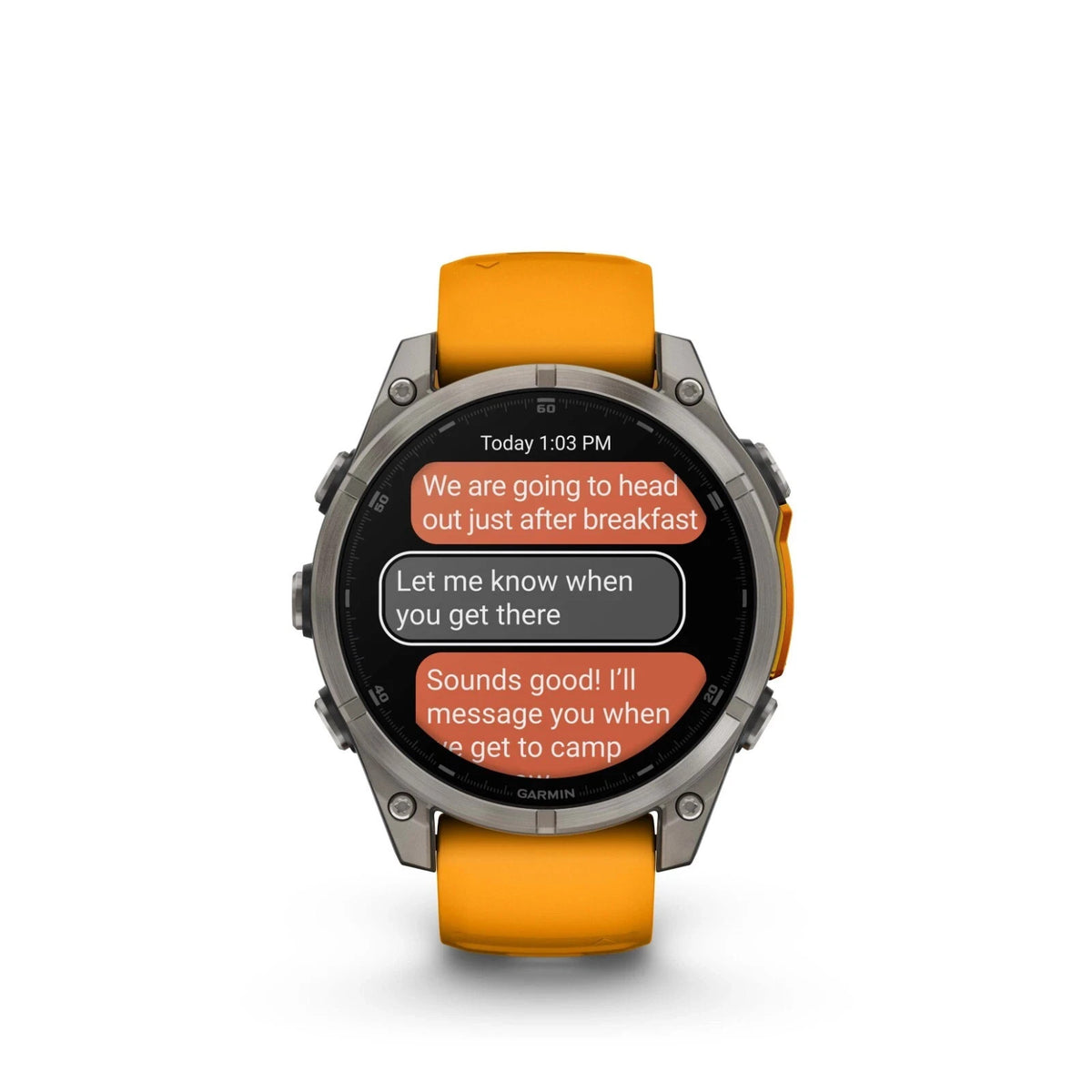 Garmin fenix 8 47 mm AMOLED Sapphire Titanium Smartwatch Spark Orange Open Box