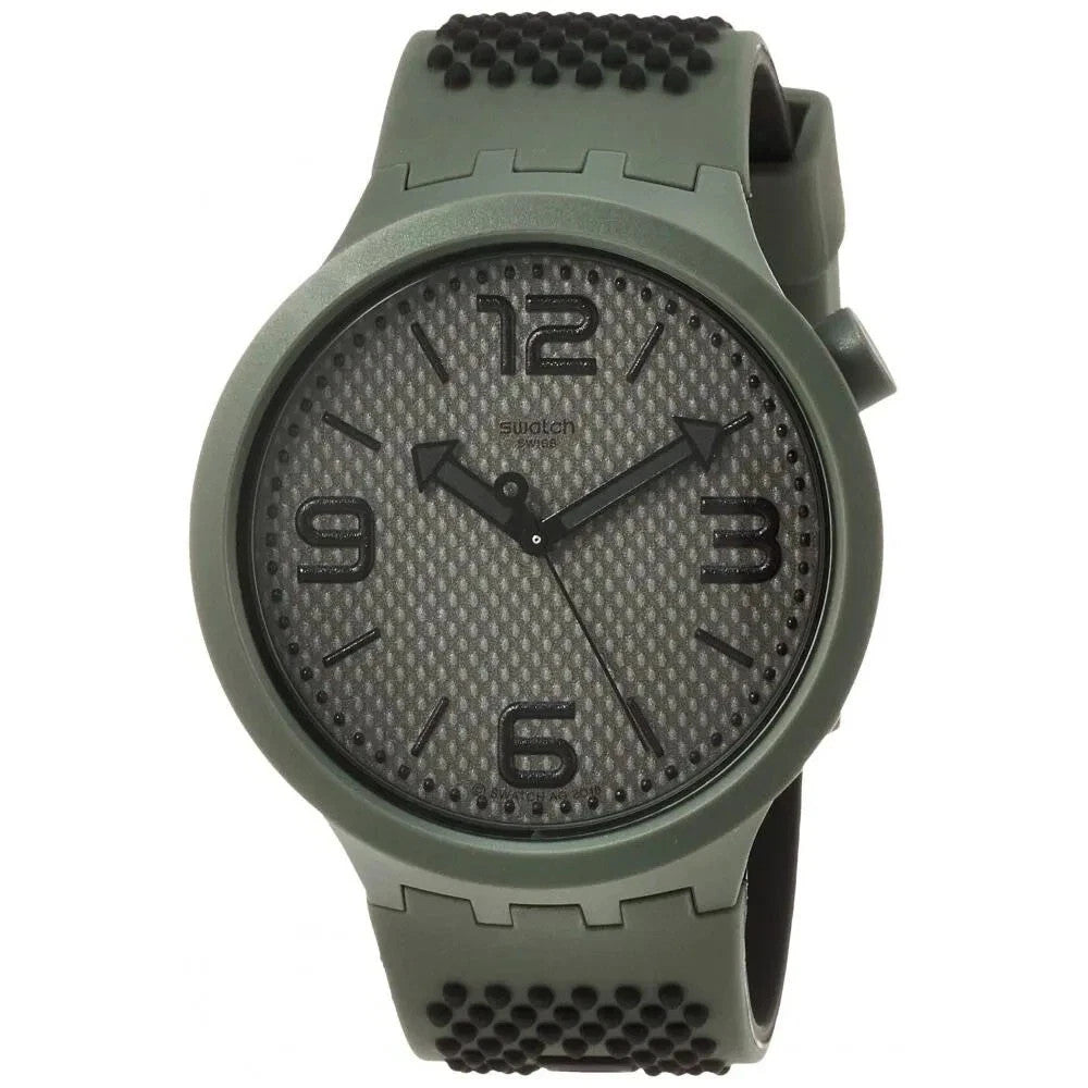 Swatch SO27M100 Men's BBBubbles Olive Green Silicone Band 3-Hand Analog Watch
