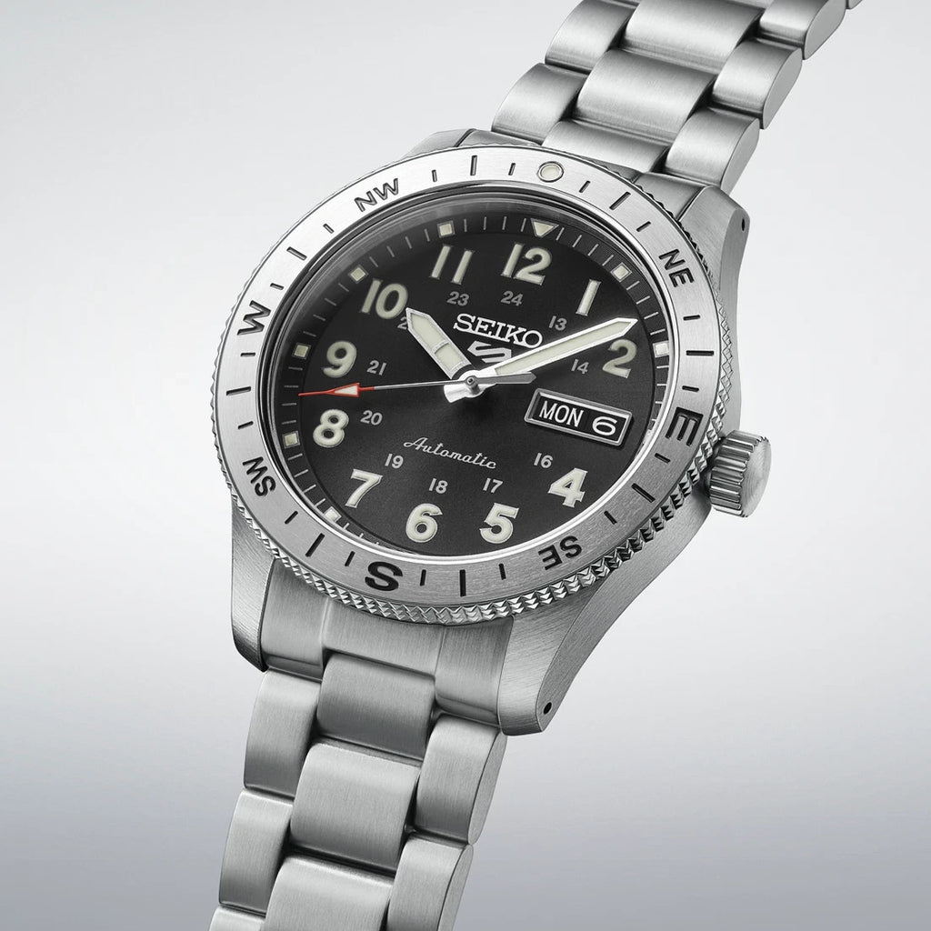 Seiko 5 Sports HBD006 Field Series Automatic Black Stainless Steel New In Box