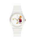 Swatch How Majestic Jubilee Quartz White Dial Unisex Watch GZ711 New