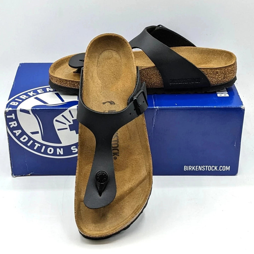 Birkenstocks Gizeh BS Black 43691 Birko-Flor Sandels Brand New In Box Size 11