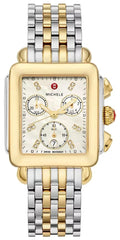 Michele Deco Chronograph Gold Two-Tone MOP Diamond Dial watch MWW06A000779 New