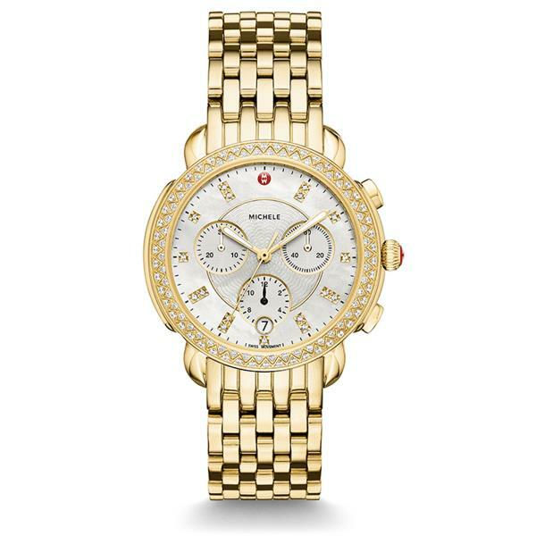 Michele Sidney Gold Diamond With Diamond Dial Ladies Watch MWW30A000008 - product image