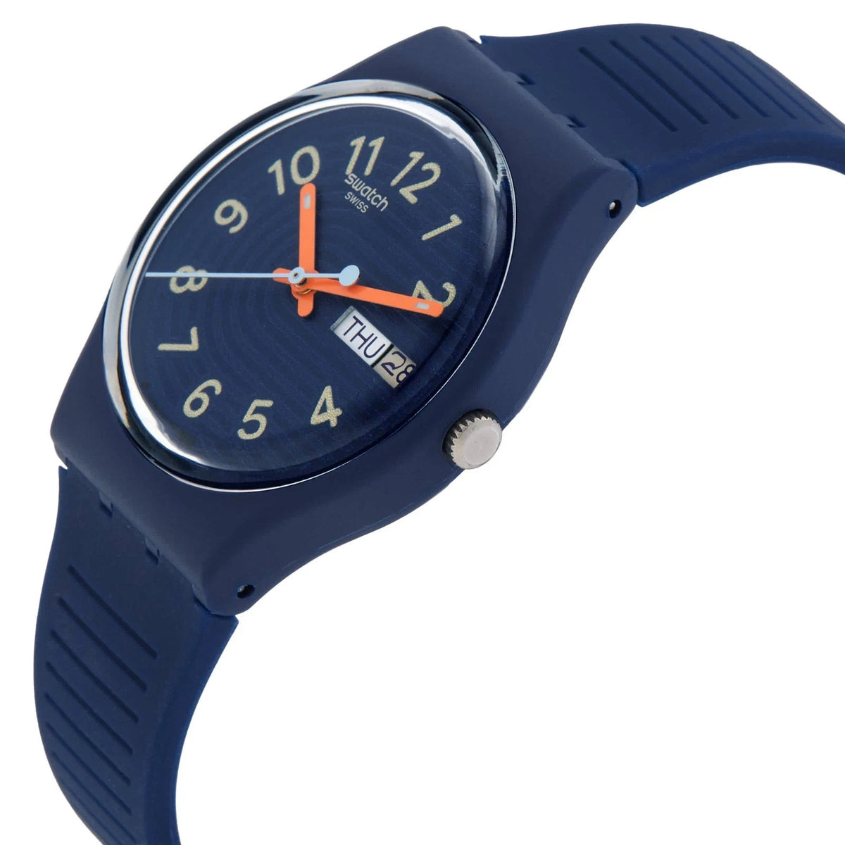 Swatch Trendy Lines At Night Quartz Blue Dial Unisex Watch SO28I700 New