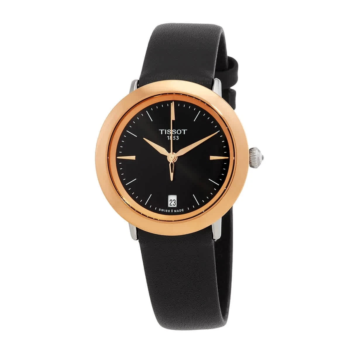 Tissot T-Gold Quartz Black Dial Ladies Watch T929.210.46.051.00 18K Gold