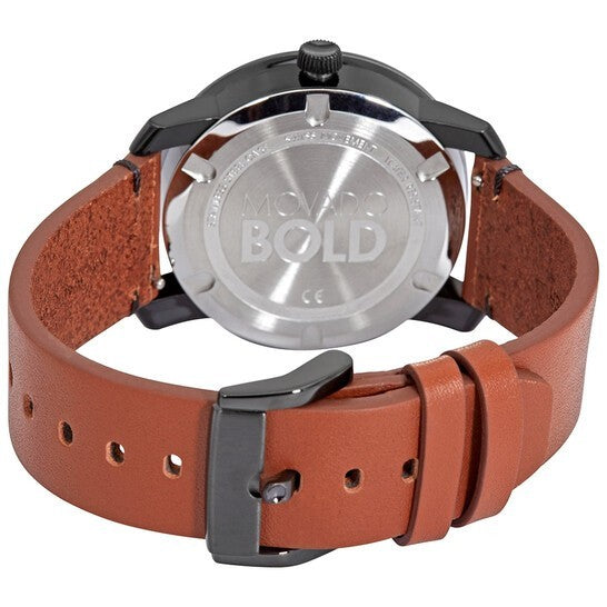 Movado BOLD TR90 Quartz Black Dial Men's Watch 3600600 Set New In Box