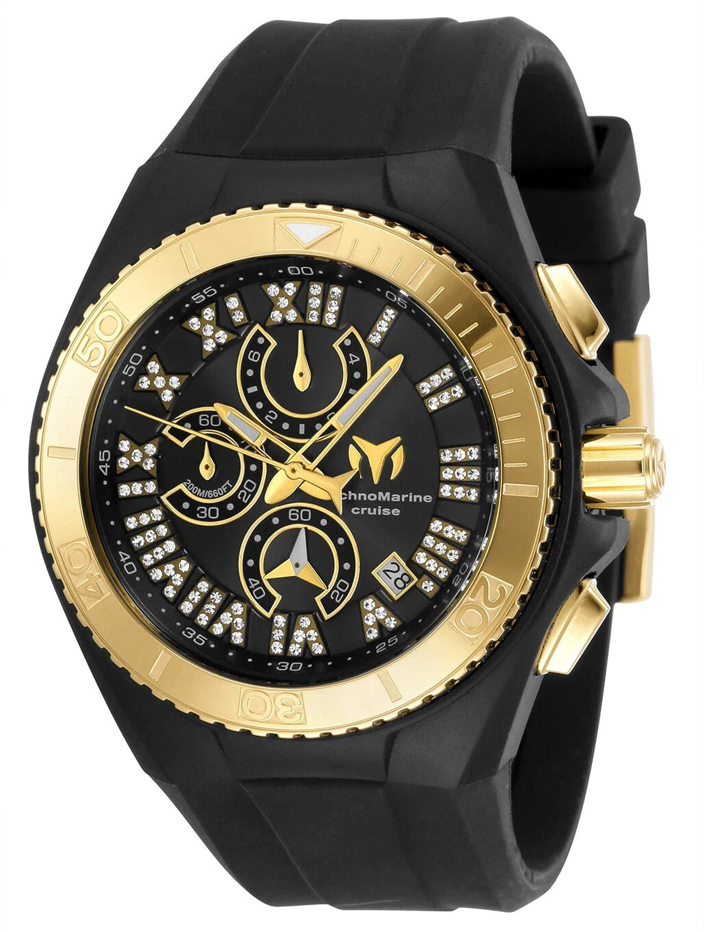 TechnoMarine TM-119016 Cruise Star Gold 45mm Roman Numeral-Dial New In Box