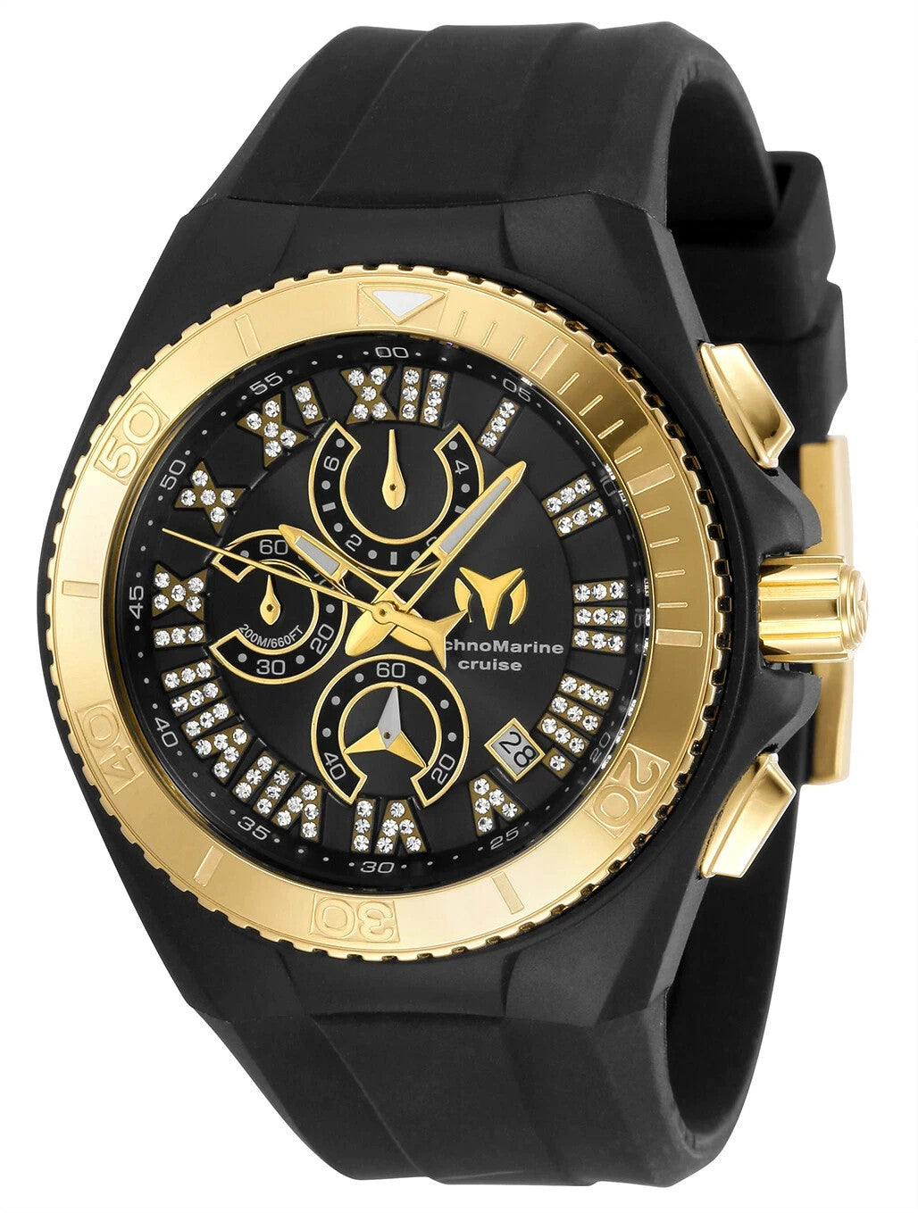 TechnoMarine TM-119016 Cruise Star Gold 45mm Roman Numeral-Dial New In Box
