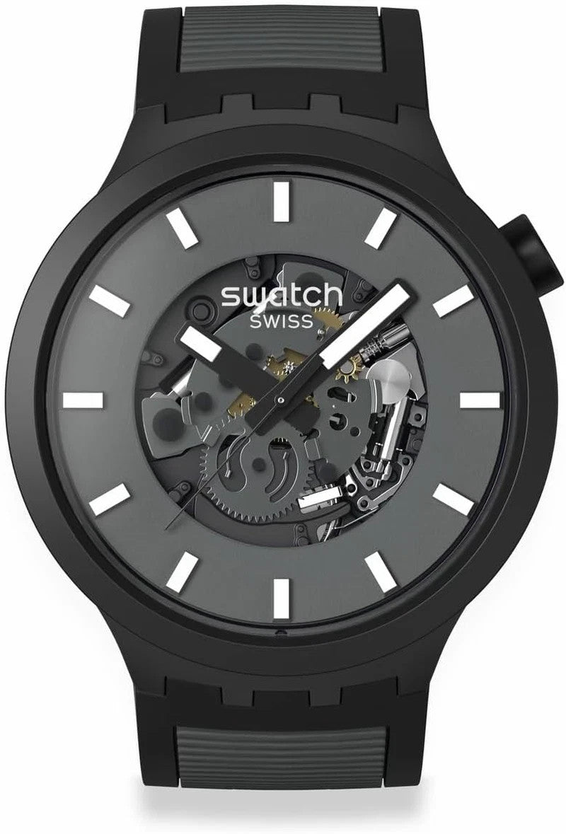 Stylish Black Unisex Automatic Waterproof Watch - Casual & Bold Design SB05311B