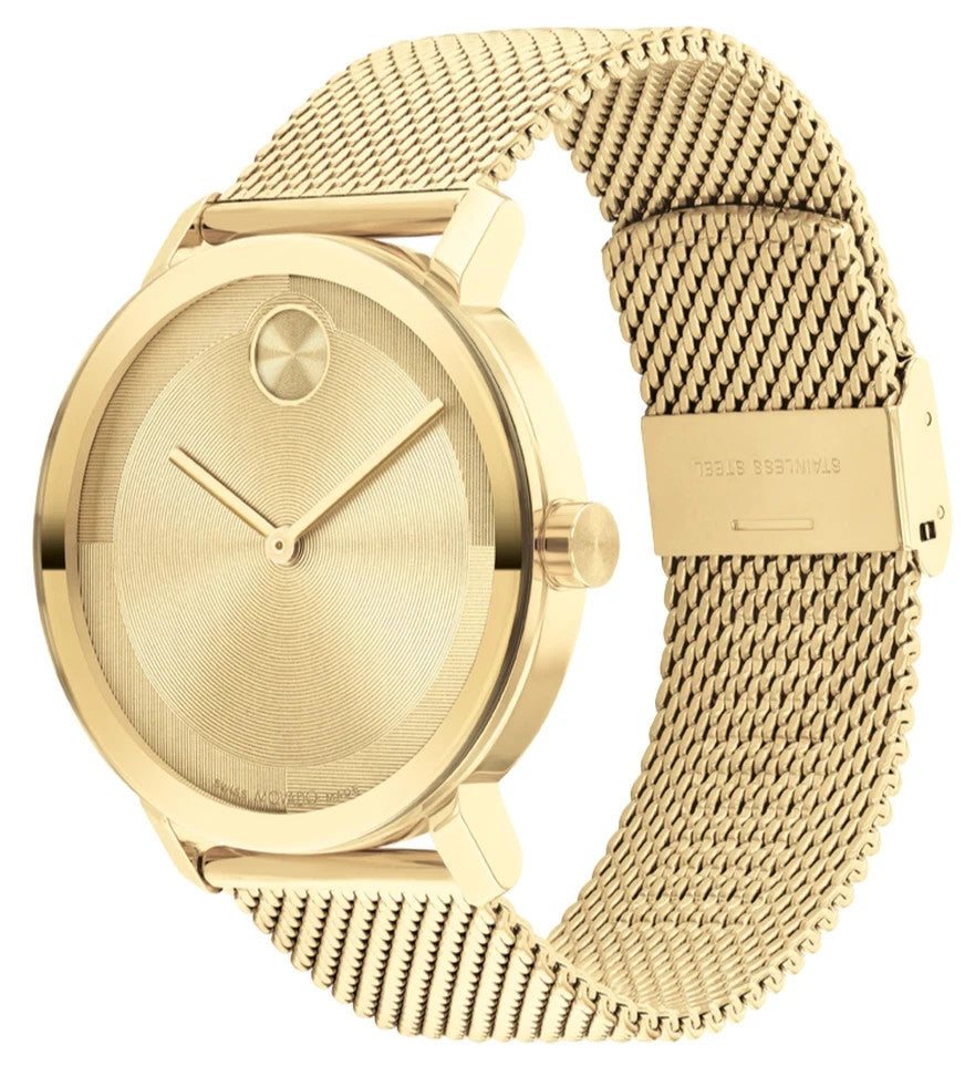 MOVADO BOLD 3601073 GOLD DIAL & STAINLESS STEEL BRACELET 40MM MENS WATCH
