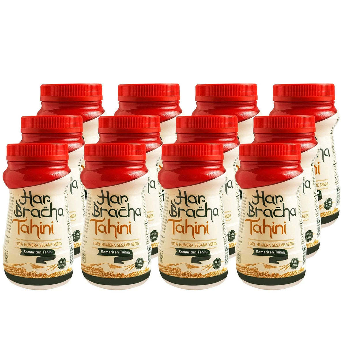 Har Bracha Tahini 12 Pack 17.6oz Pure Humeira Stone Ground Smooth Creamy