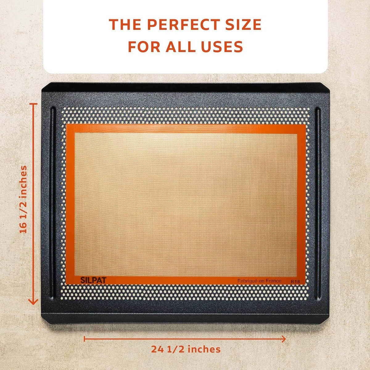 The Original Premium Non-Stick Silicone Baking Mat, Full Size, 16-1/2" X 24-1/2"