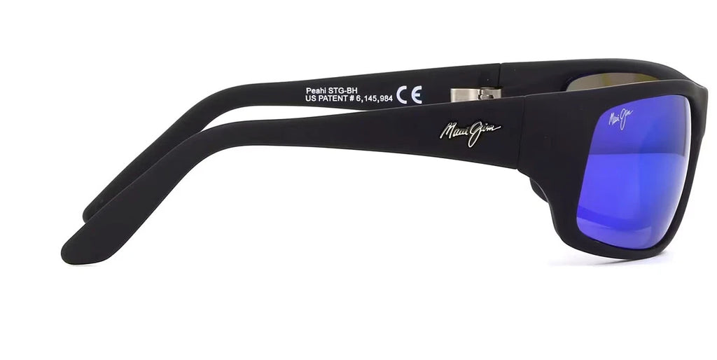 Maui Jim Peahi Black Matte Rubber / Blue Hawaii Polarized Lenses B202-2M NEW
