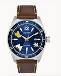 Citizen Mickey Mouse AW1599-00W 43 mm Steel Blue Dial Leather Solar Men's Watch