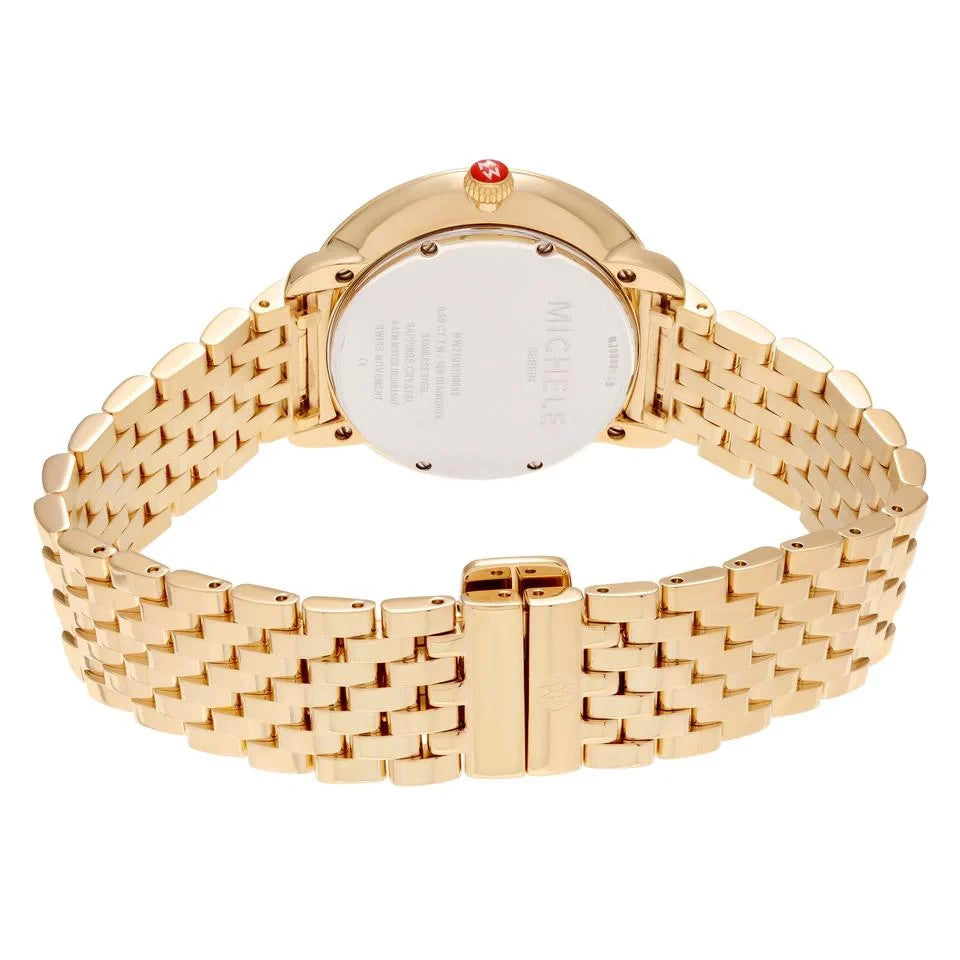 Michele Serein Gold/Blue Fan Dial MWW21B000102 Watch Brand New 100% Authentic