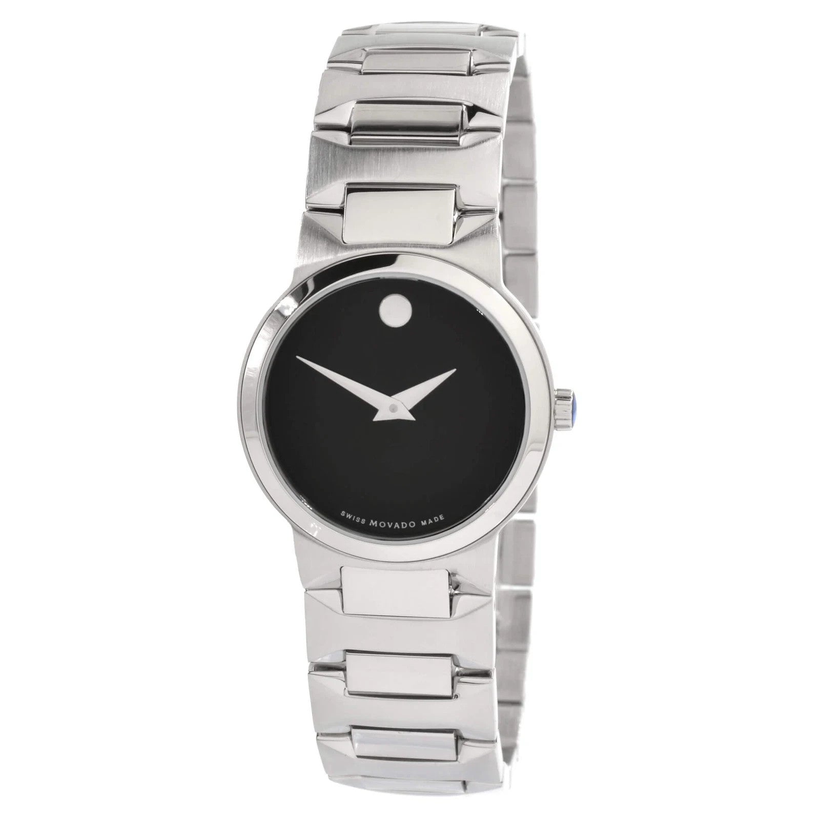 Movado Women's Watch Temo Black Dial Stainless Steel Case Bracelet 0607295